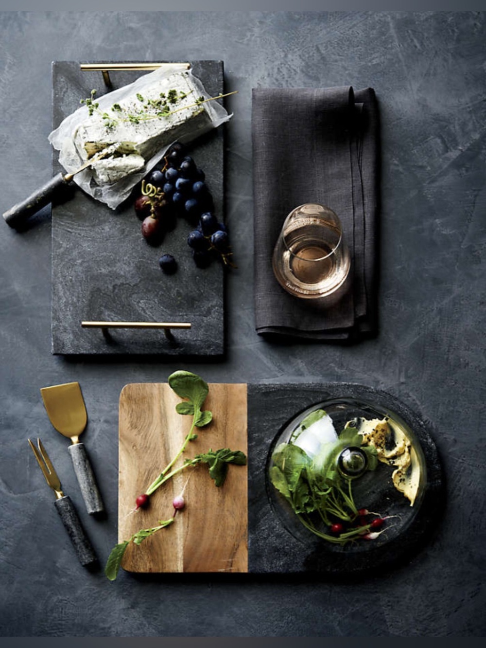 Crate & Barrel Artisan Marble Cheese Knives